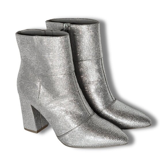 Steve Madden NYC Silver Sparkle Ankle Boots – Size 9 – NWT - Picture 3 of 9